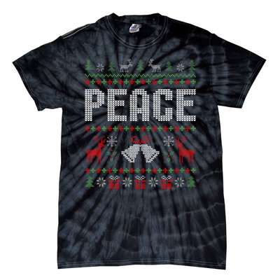 I Come In Peace IM Peace Matching Couple Christmas Pajamas Tie-Dye T-Shirt