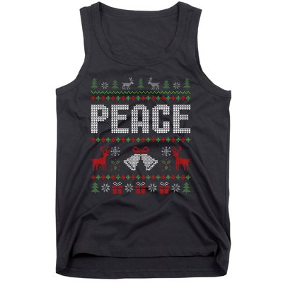 I Come In Peace IM Peace Matching Couple Christmas Pajamas Tank Top