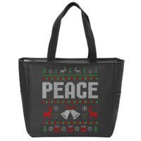 I Come In Peace IM Peace Matching Couple Christmas Pajamas Zip Tote Bag