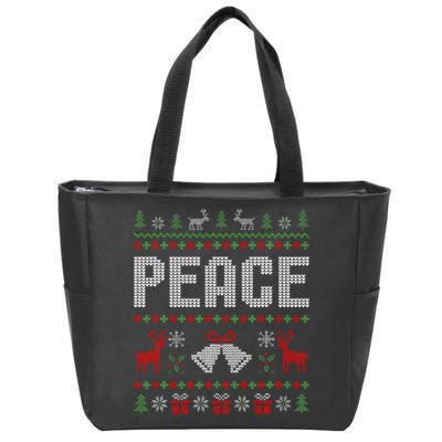 I Come In Peace IM Peace Matching Couple Christmas Pajamas Zip Tote Bag