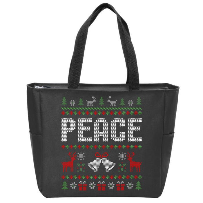 I Come In Peace IM Peace Matching Couple Christmas Pajamas Zip Tote Bag