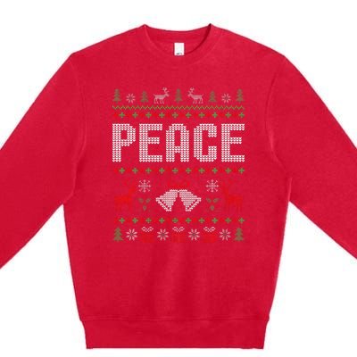 I Come In Peace IM Peace Matching Couple Christmas Pajamas Premium Crewneck Sweatshirt