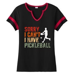 I CanT I Have Pickleball Funny Pickleball Ladies Halftime Notch Neck Tee