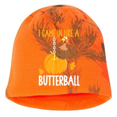 I Came In Like A Butterball Funny Thanksgiving Kati - Camo Knit Beanie