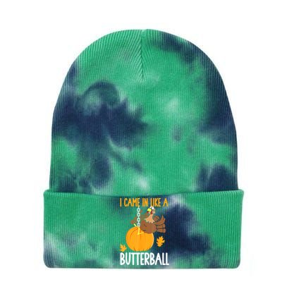 I Came In Like A Butterball Funny Thanksgiving Tie Dye 12in Knit Beanie