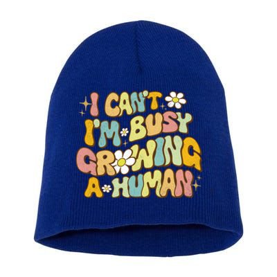 I CanT IM Busy Growing A Hu For Pregnant Funny Gift Short Acrylic Beanie