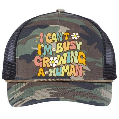 I CanT IM Busy Growing A Hu For Pregnant Funny Gift Retro Rope Trucker Hat Cap