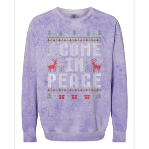 I Come In Peace IM Peace Matching Couple Christmas Pajamas Colorblast Crewneck Sweatshirt