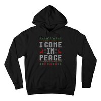 I Come In Peace IM Peace Matching Couple Christmas Pajamas Hoodie