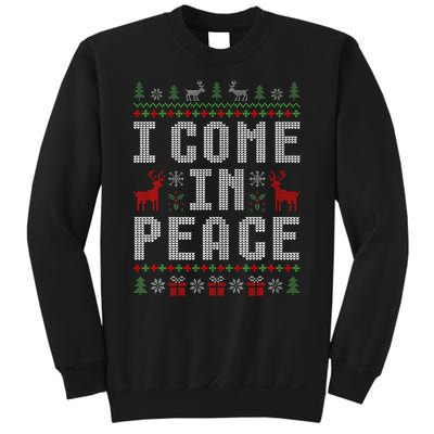 I Come In Peace IM Peace Matching Couple Christmas Pajamas Sweatshirt