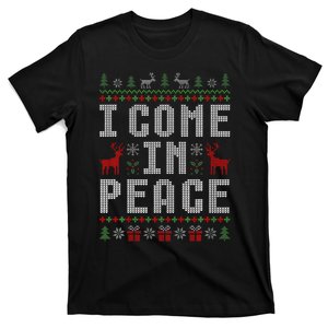 I Come In Peace IM Peace Matching Couple Christmas Pajamas T-Shirt