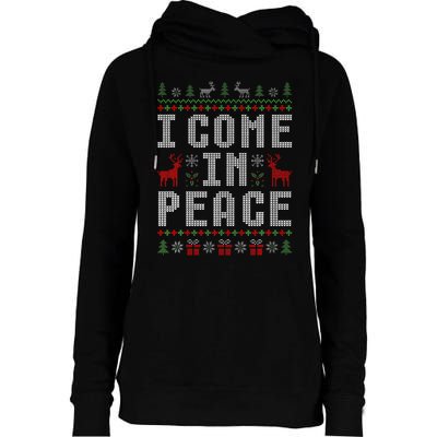 I Come In Peace IM Peace Matching Couple Christmas Pajamas Womens Funnel Neck Pullover Hood