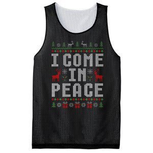 I Come In Peace IM Peace Matching Couple Christmas Pajamas Mesh Reversible Basketball Jersey Tank