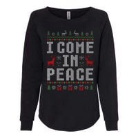 I Come In Peace IM Peace Matching Couple Christmas Pajamas Womens California Wash Sweatshirt