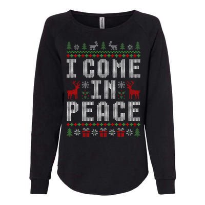 I Come In Peace IM Peace Matching Couple Christmas Pajamas Womens California Wash Sweatshirt