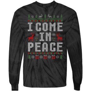 I Come In Peace IM Peace Matching Couple Christmas Pajamas Tie-Dye Long Sleeve Shirt