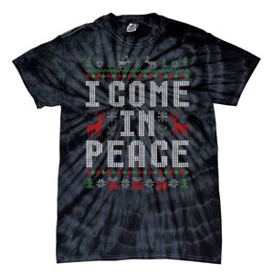 I Come In Peace IM Peace Matching Couple Christmas Pajamas Tie-Dye T-Shirt