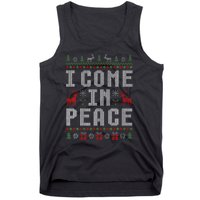 I Come In Peace IM Peace Matching Couple Christmas Pajamas Tank Top