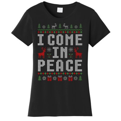 I Come In Peace IM Peace Matching Couple Christmas Pajamas Women's T-Shirt