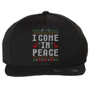 I Come In Peace IM Peace Matching Couple Christmas Pajamas Wool Snapback Cap