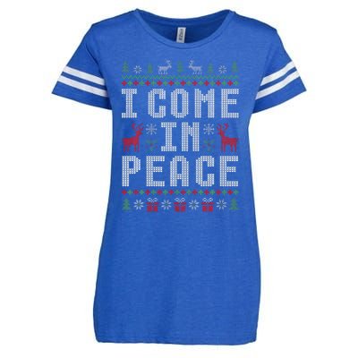 I Come In Peace IM Peace Matching Couple Christmas Pajamas Enza Ladies Jersey Football T-Shirt