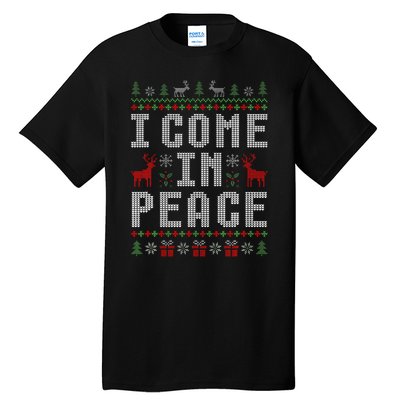 I Come In Peace IM Peace Matching Couple Christmas Pajamas Tall T-Shirt