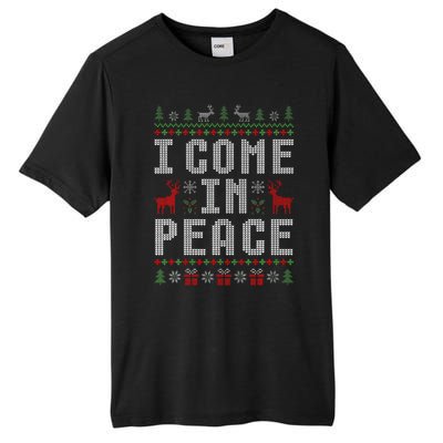 I Come In Peace IM Peace Matching Couple Christmas Pajamas Tall Fusion ChromaSoft Performance T-Shirt