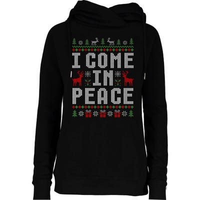 I Come In Peace IM Peace Matching Couple Christmas Pajamas Womens Funnel Neck Pullover Hood