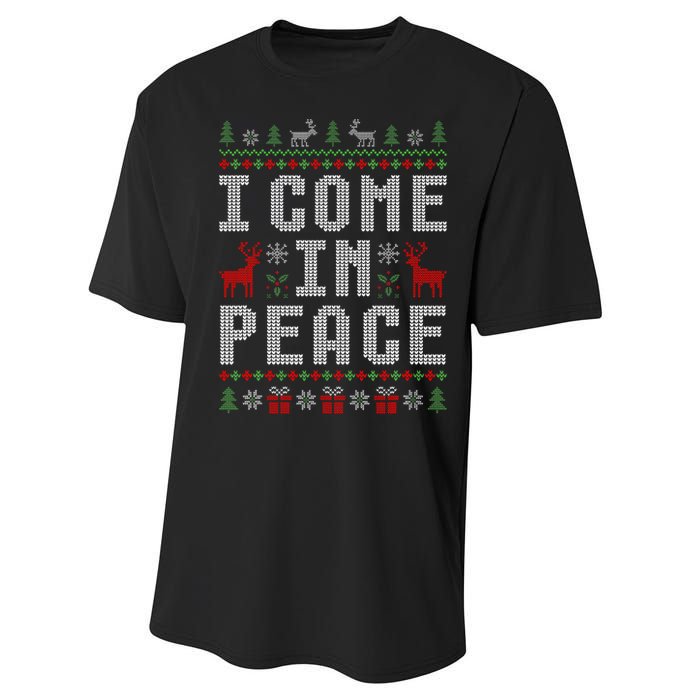 I Come In Peace IM Peace Matching Couple Christmas Pajamas Performance Sprint T-Shirt