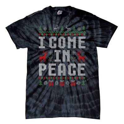 I Come In Peace IM Peace Matching Couple Christmas Pajamas Tie-Dye T-Shirt