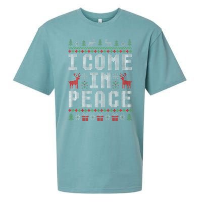 I Come In Peace IM Peace Matching Couple Christmas Pajamas Sueded Cloud Jersey T-Shirt