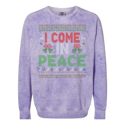 I Come In Peace IM Peace Matching Ugly Christmas Colorblast Crewneck Sweatshirt