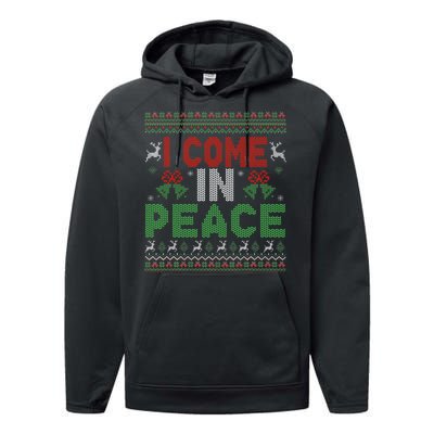 I Come In Peace IM Peace Matching Ugly Christmas Performance Fleece Hoodie