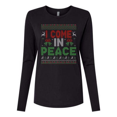 I Come In Peace IM Peace Matching Ugly Christmas Womens Cotton Relaxed Long Sleeve T-Shirt