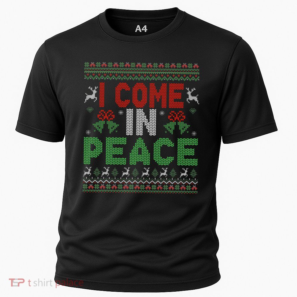 I Come In Peace IM Peace Matching Ugly Christmas Cooling Performance Crew T-Shirt