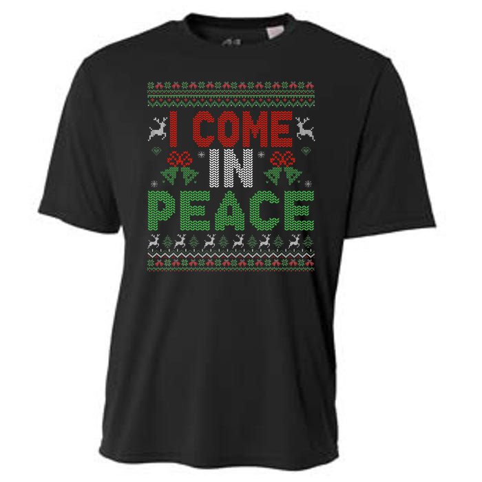 I Come In Peace IM Peace Matching Ugly Christmas Cooling Performance Crew T-Shirt