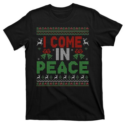 I Come In Peace IM Peace Matching Ugly Christmas T-Shirt