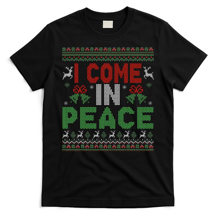 I Come In Peace IM Peace Matching Ugly Christmas T-Shirt