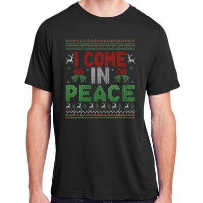 I Come In Peace IM Peace Matching Ugly Christmas Adult ChromaSoft Performance T-Shirt