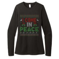 I Come In Peace IM Peace Matching Ugly Christmas Womens CVC Long Sleeve Shirt