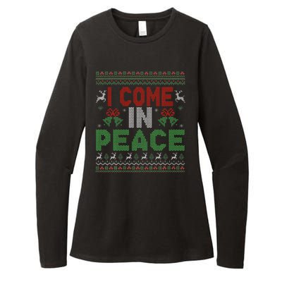 I Come In Peace IM Peace Matching Ugly Christmas Womens CVC Long Sleeve Shirt