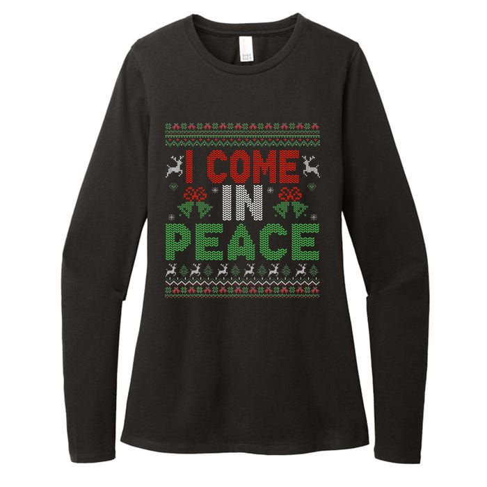 I Come In Peace IM Peace Matching Ugly Christmas Womens CVC Long Sleeve Shirt