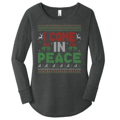 I Come In Peace IM Peace Matching Ugly Christmas Women's Perfect Tri Tunic Long Sleeve Shirt