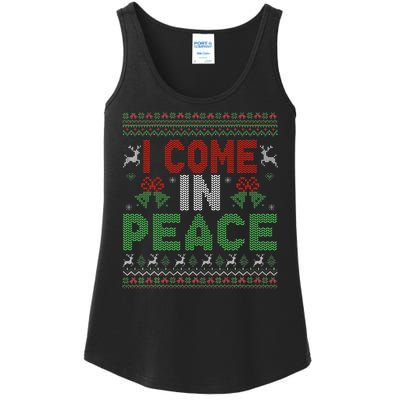 I Come In Peace IM Peace Matching Ugly Christmas Ladies Essential Tank