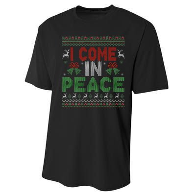 I Come In Peace IM Peace Matching Ugly Christmas Performance Sprint T-Shirt