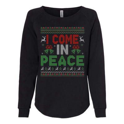 I Come In Peace IM Peace Matching Ugly Christmas Womens California Wash Sweatshirt