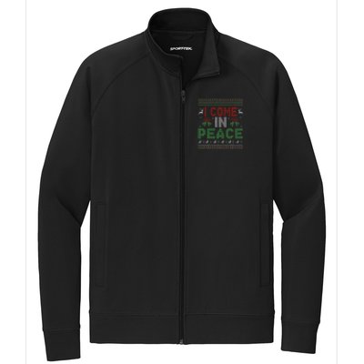 I Come In Peace IM Peace Matching Ugly Christmas Stretch Full-Zip Cadet Jacket