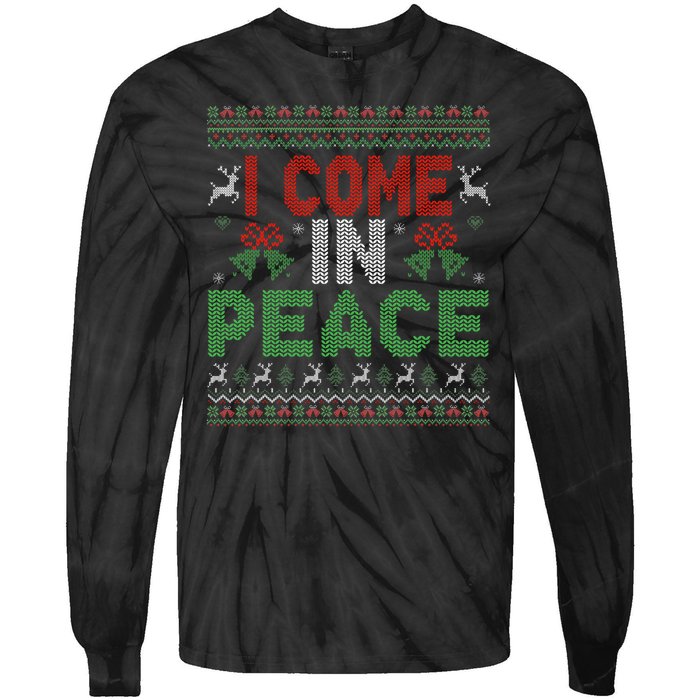 I Come In Peace IM Peace Matching Ugly Christmas Tie-Dye Long Sleeve Shirt