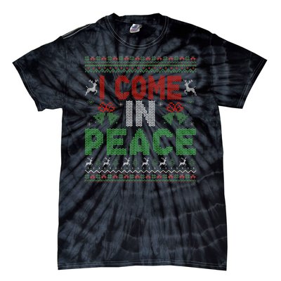 I Come In Peace IM Peace Matching Ugly Christmas Tie-Dye T-Shirt