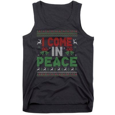 I Come In Peace IM Peace Matching Ugly Christmas Tank Top